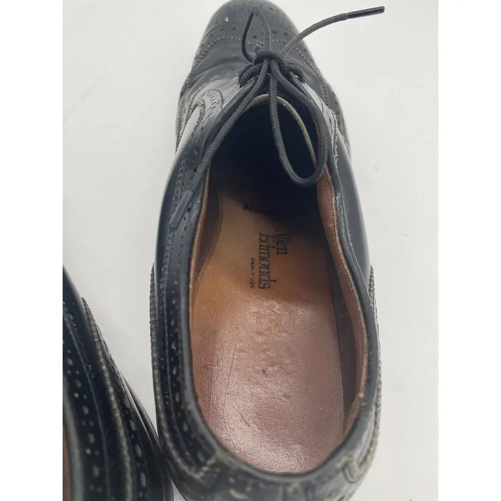 Allen Edmonds McAllister‎ Wingtip Oxford Black Leather Mens Dress Shoes 10.5 C
